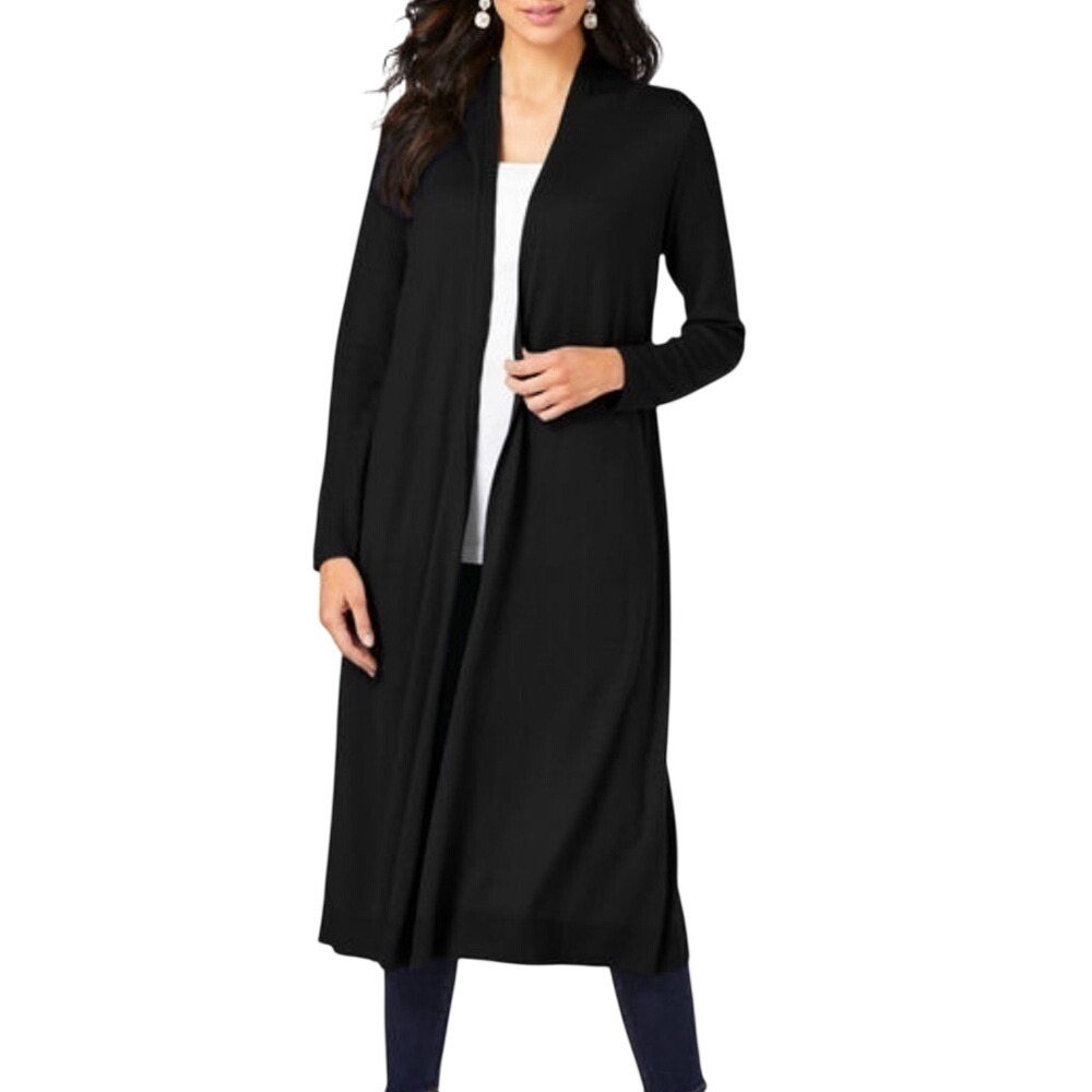 Isaac liev Black open front cardigan trench Size medium‎